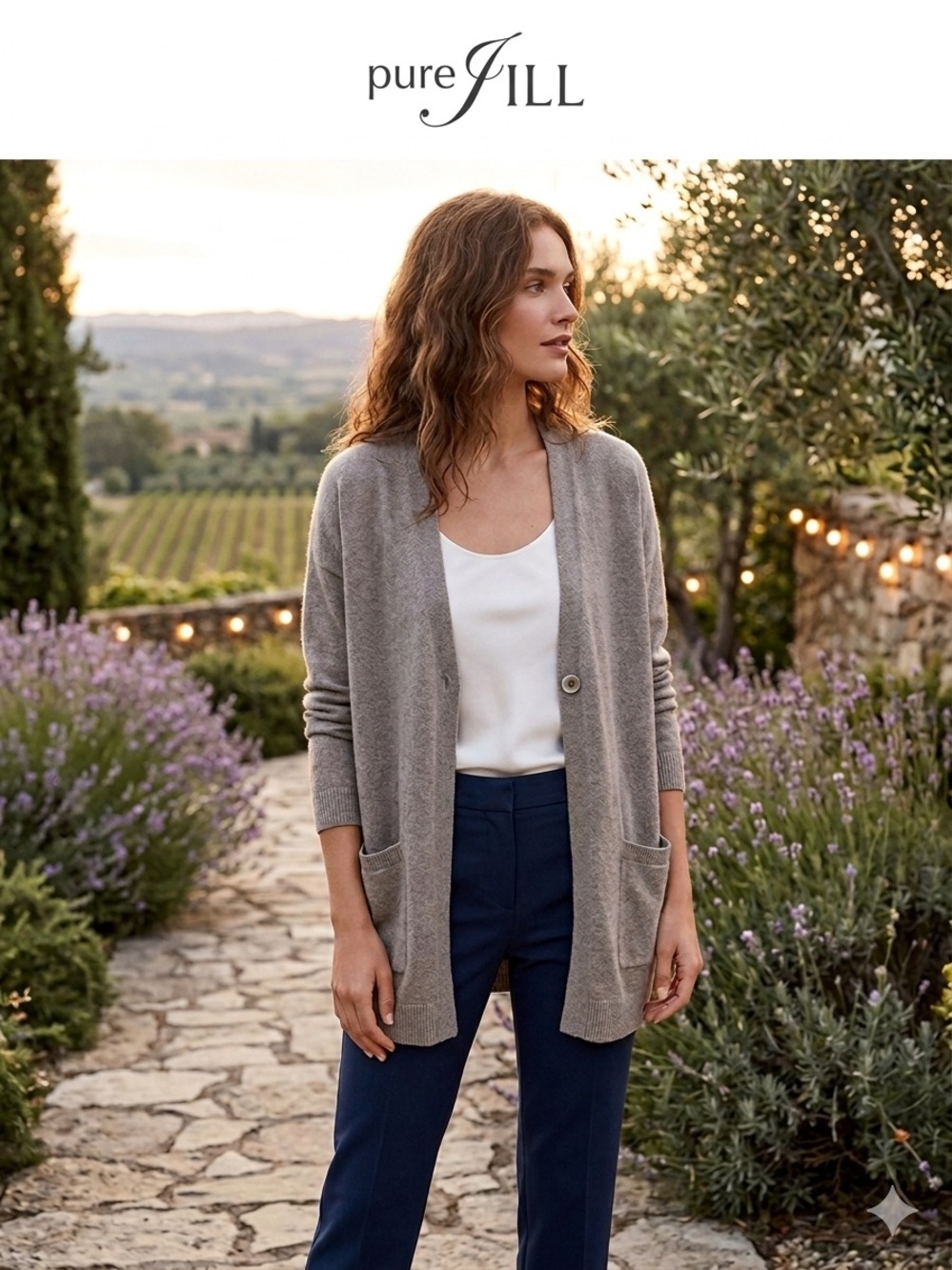 Women's Gray One Button Cardigan Sweater